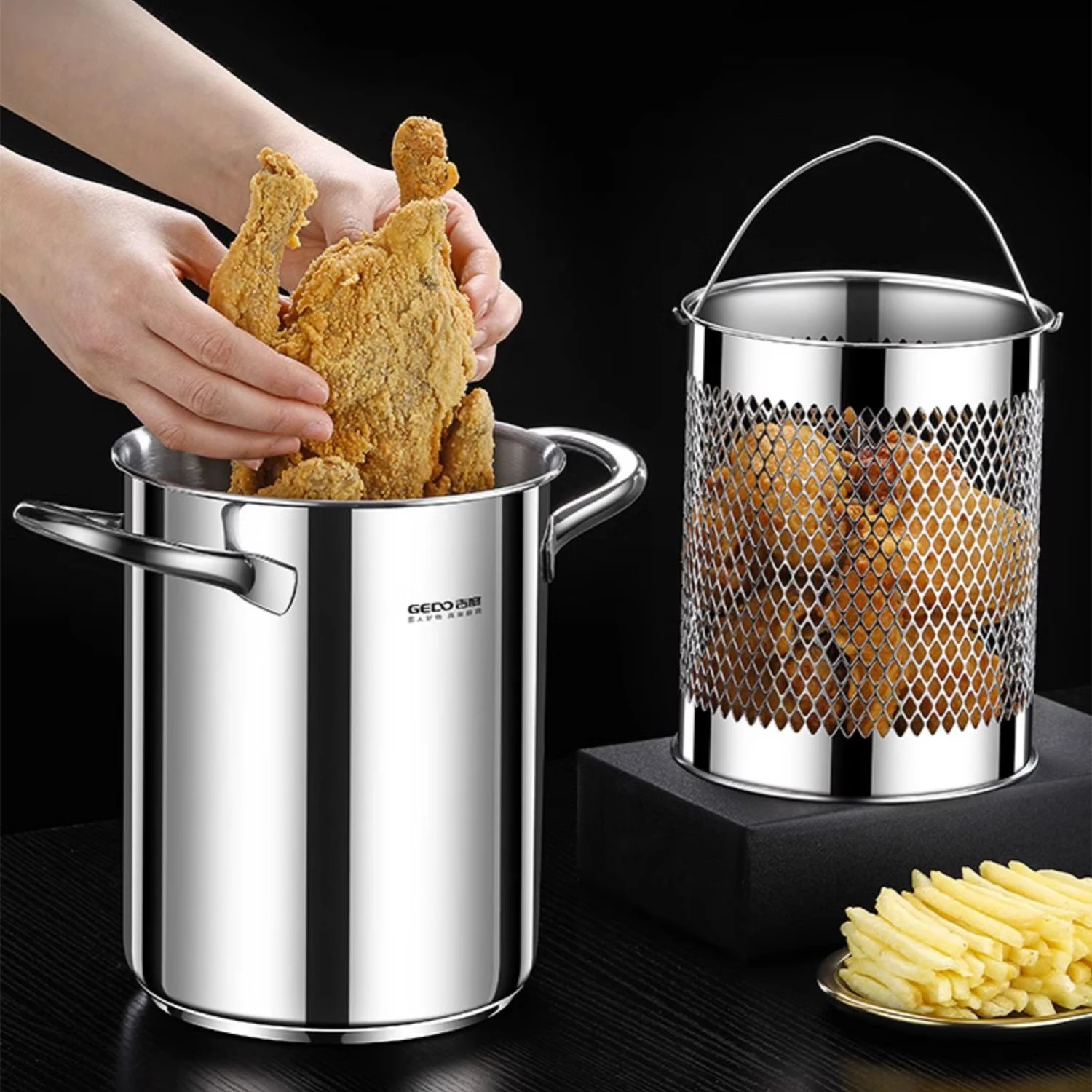 Deep Fryer Stainless - قدر قلي عميق من الفولاذ المقاوم