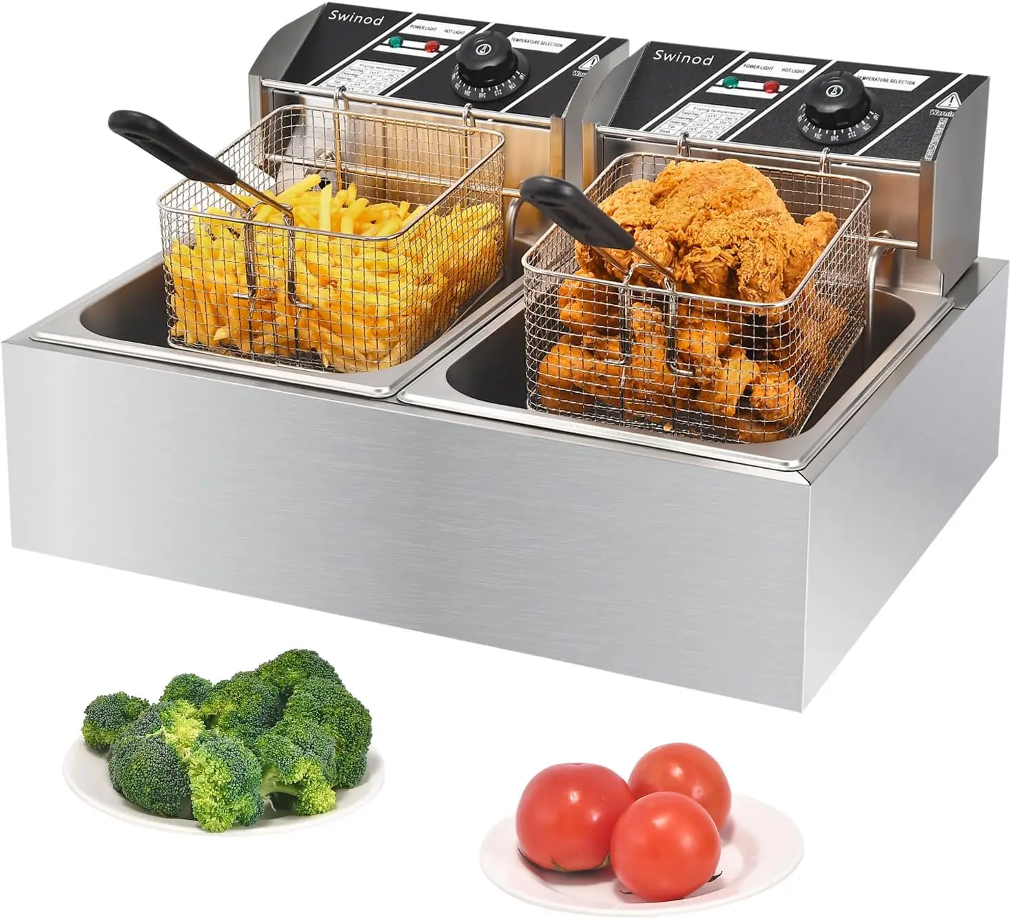Deep Fryer Stainless - قلاية كهربائية تجارية مع سلال، 3400