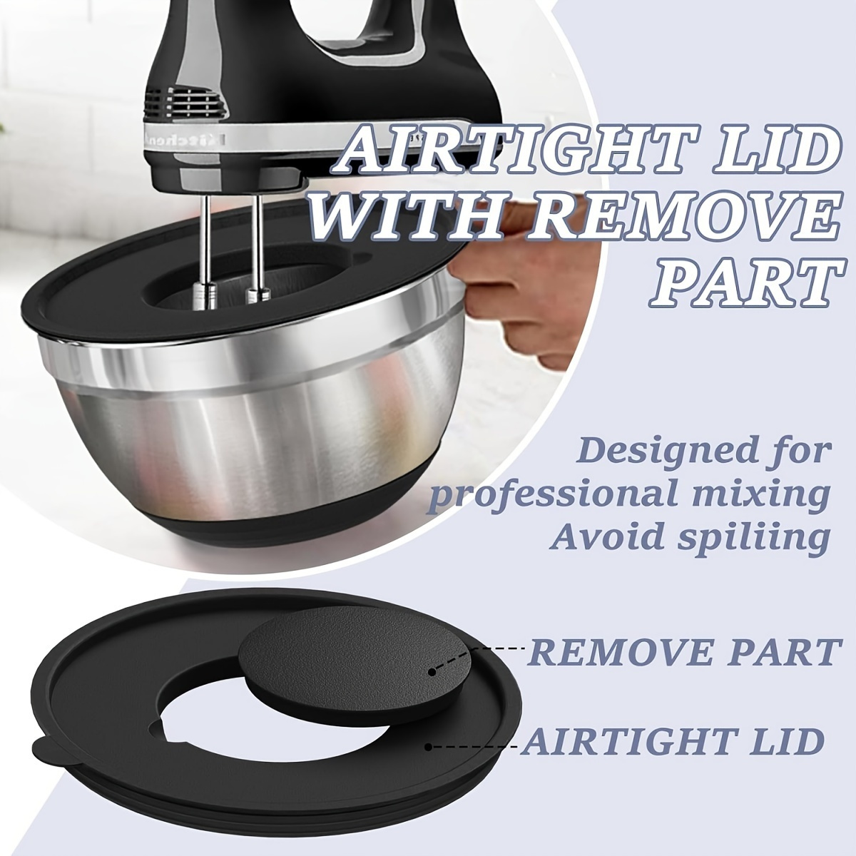 أوعية مزج بأغطية محكمة الغلق ، - مراجعة Stand Mixer Bowl وسعره