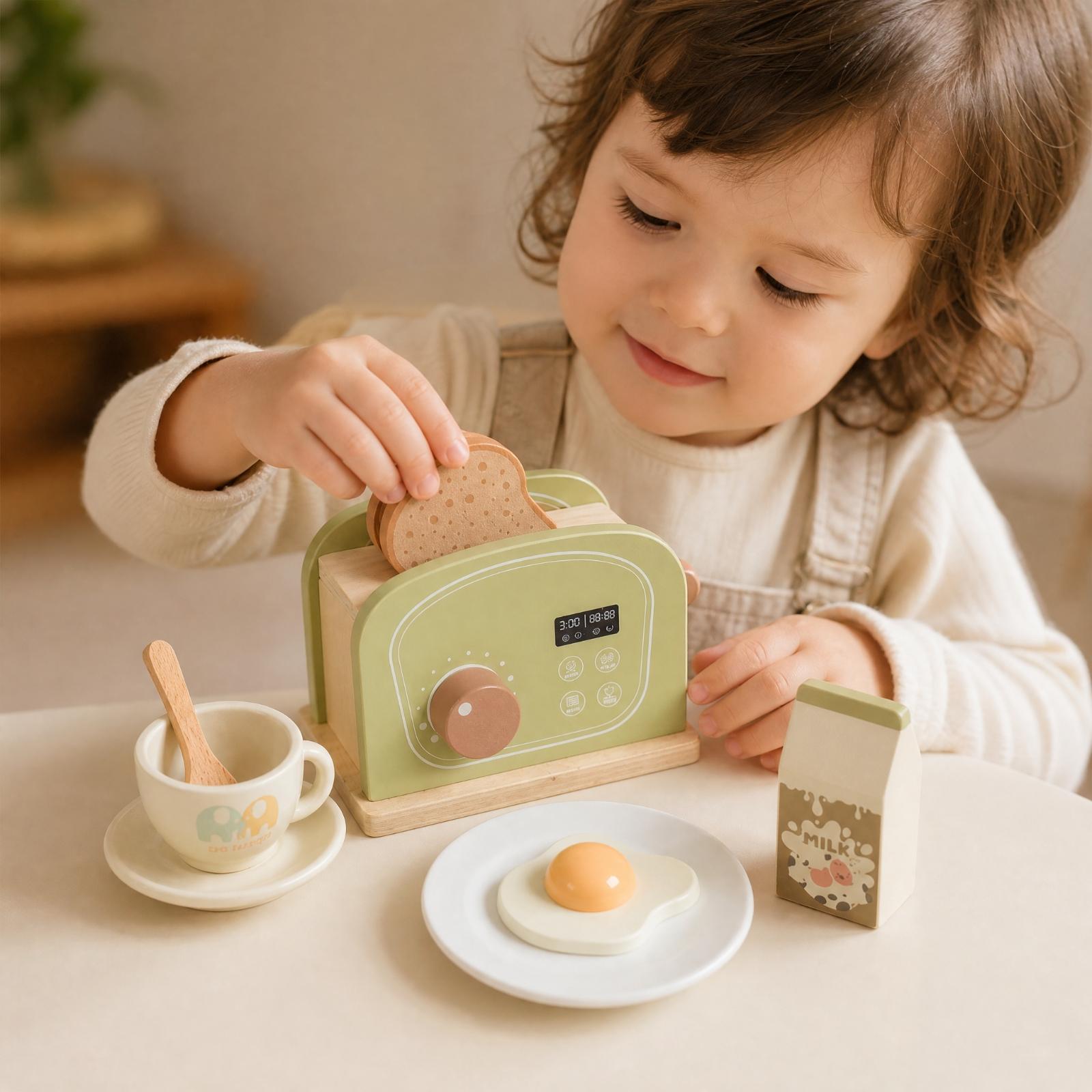 مجموعة ألعاب مطبخ خشبية للأطفا - مراجعة Kitchen Appliances Green وسعره