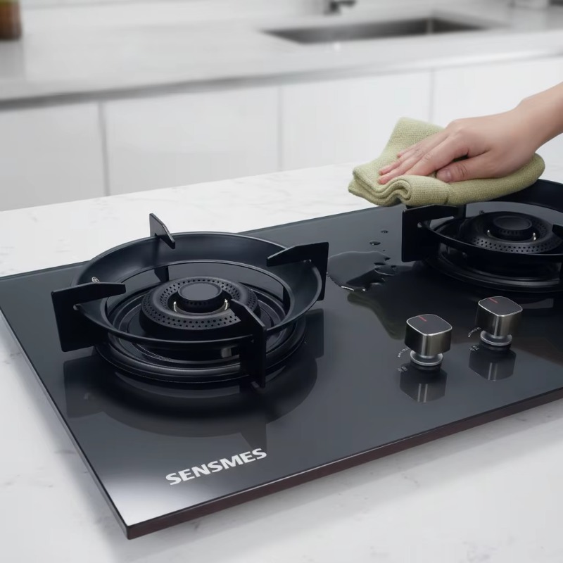 موقد غاز مدمج بلوحت زجاجية سود - مراجعة Kitchen Appliances Usa وسعره