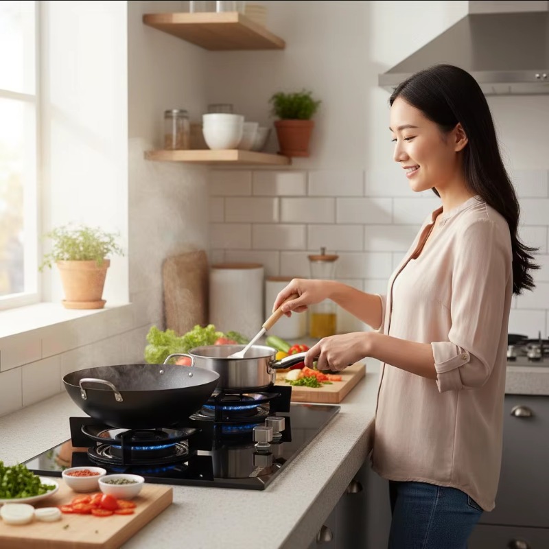 موقد غاز مدمج بلوحت زجاجية سود - مراجعة Kitchen Appliances Usa وسعره